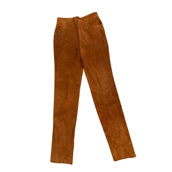 Diamond Leathers Vintage Camel suede leather pant - size xs/s - Picture 1 of 11